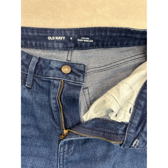 Old Navy Jeans Womens 8 WOW Wide Leg High Rise Dark Wash - Picture 3 of 8